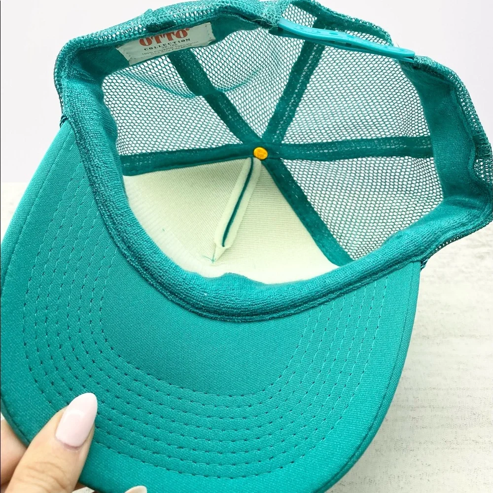 NEW-Brunch Squad Nylon Graphic Trucker Hat TEAL - Picture 2 of 3